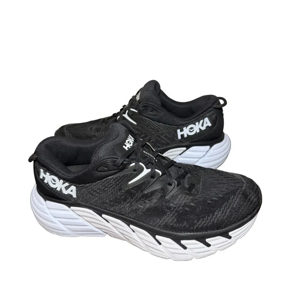 Hoka Men's Gaviota 4 Black and White Athletic Shoes size 9.5 B
